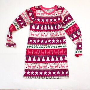Hatley Girls Holiday Fair Isle Long Sleeve Girls Nightgown, Size 8